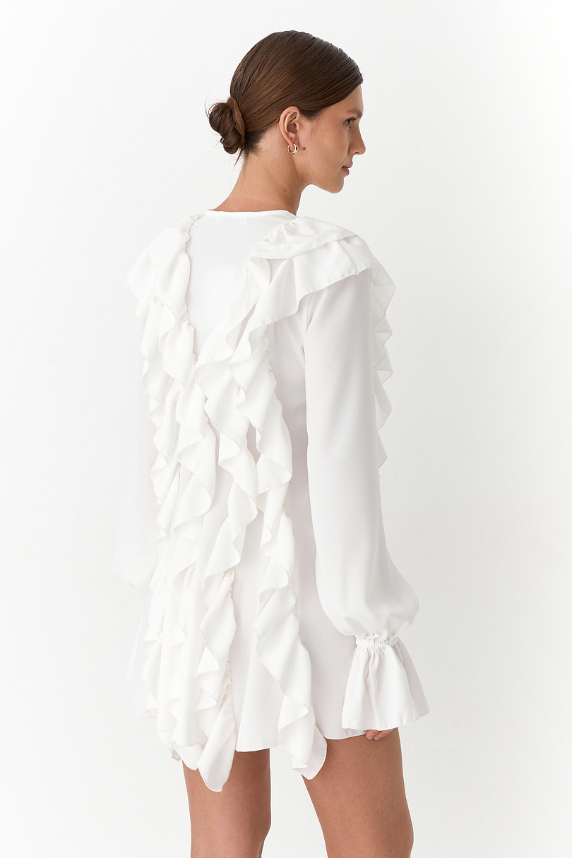 Платье с драпировкой и шнуровкой