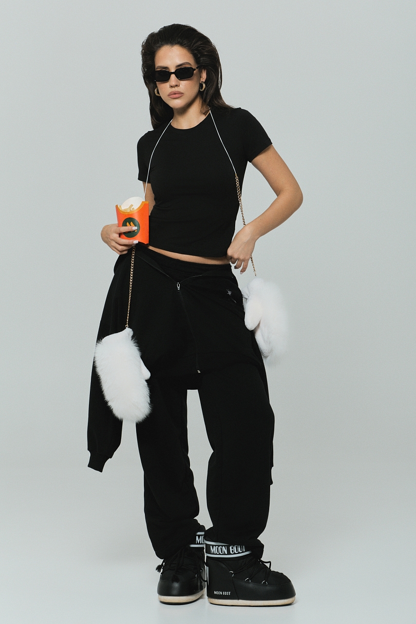 Брюки с велюр эффектом 