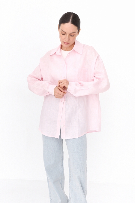 Рубашка оверсайз из 100% премиум льна 