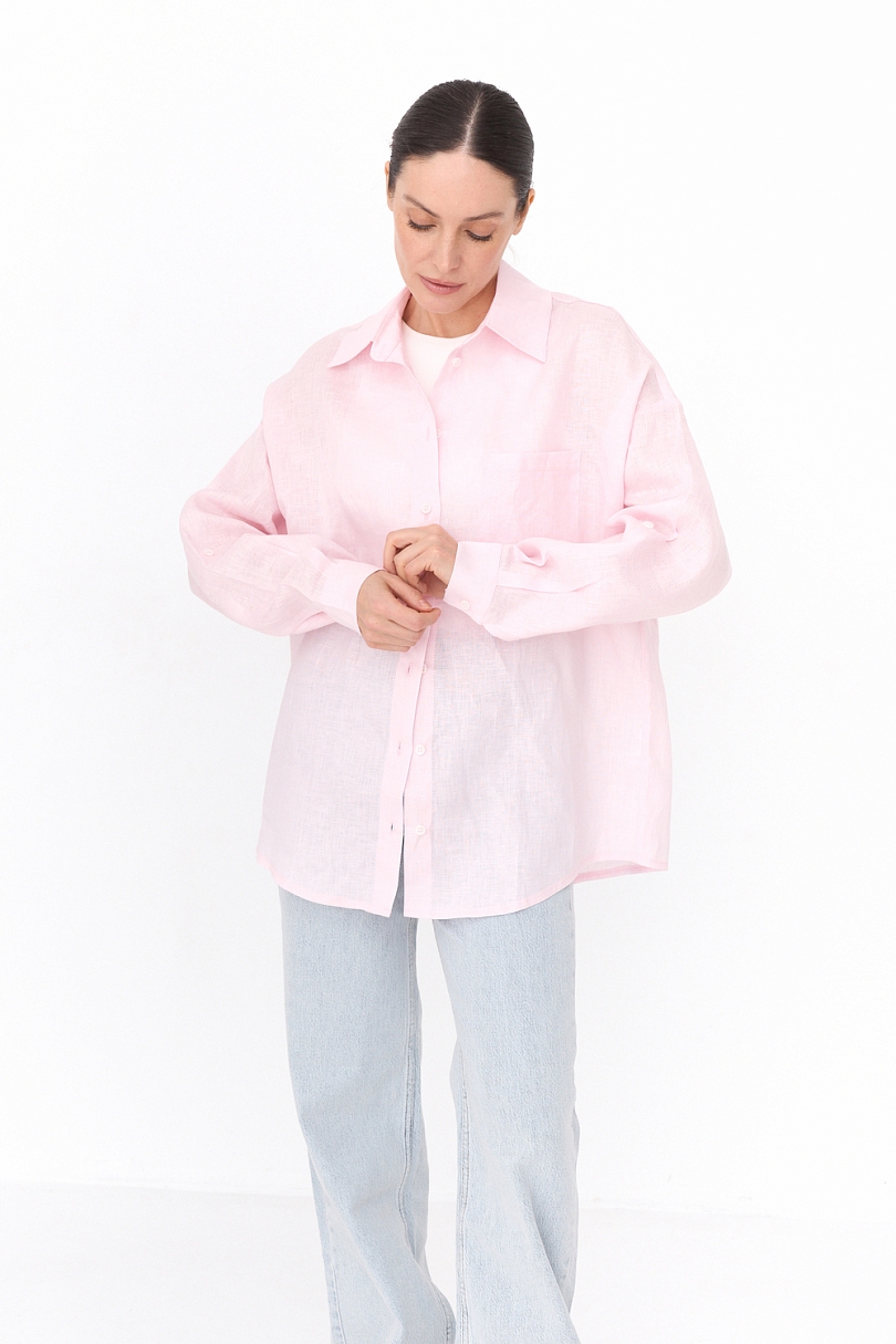 Рубашка оверсайз из 100% премиум льна 