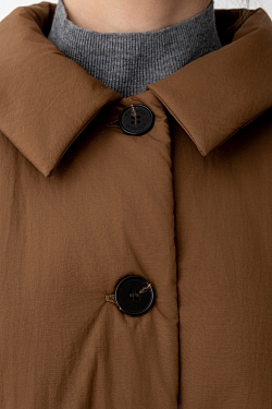 Тренч утепленный макси длины 