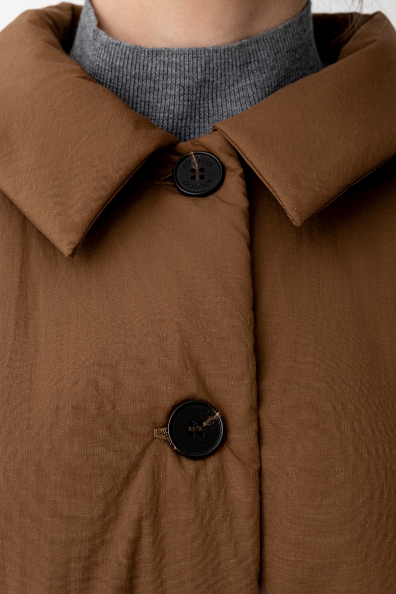 Тренч утепленный макси длины 