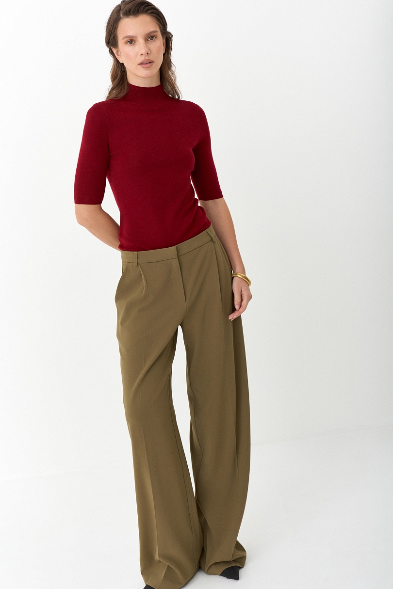 Топ с воротником стойка из мериноса