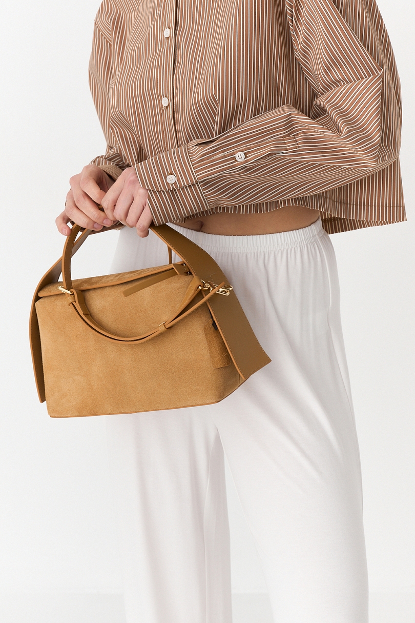 Сумка из замши с клапаном