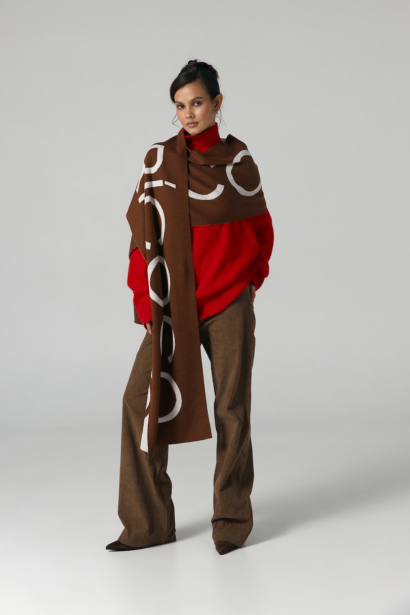 Шарф с лого Double face