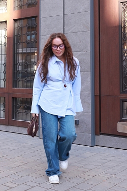 Рубашка приталенная с асимметрией