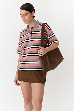 Футболка-поло в полоску