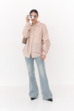 Рубашка изо льна оверсайз