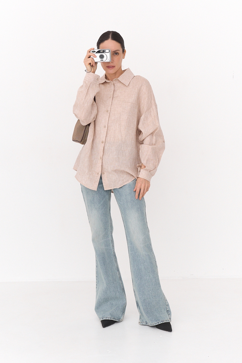 Рубашка изо льна оверсайз