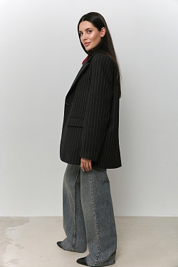 Пальто-бушлат в полоску