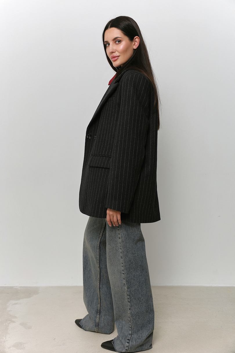 Пальто-бушлат в полоску