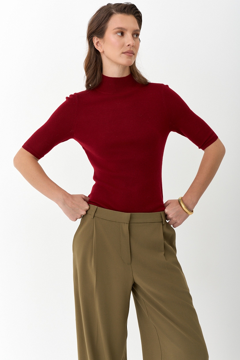 Топ с воротником стойка из мериноса