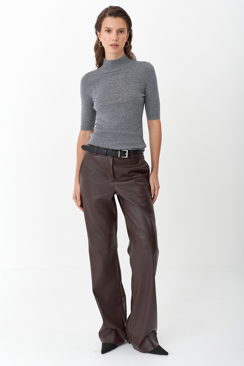 Топ с воротником стойка из мериноса