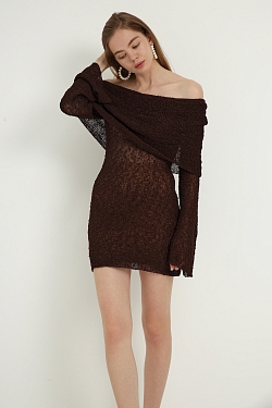 Платье мини из трикотажа букле