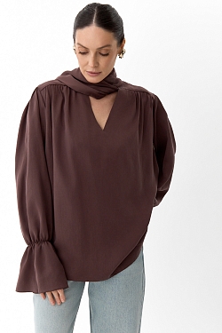 Блуза из 100% лиоцелла с бантом