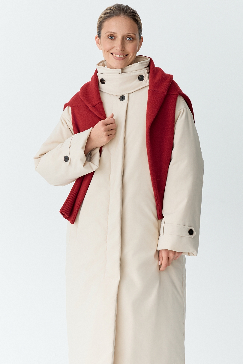 Пальто однобортное утепленное