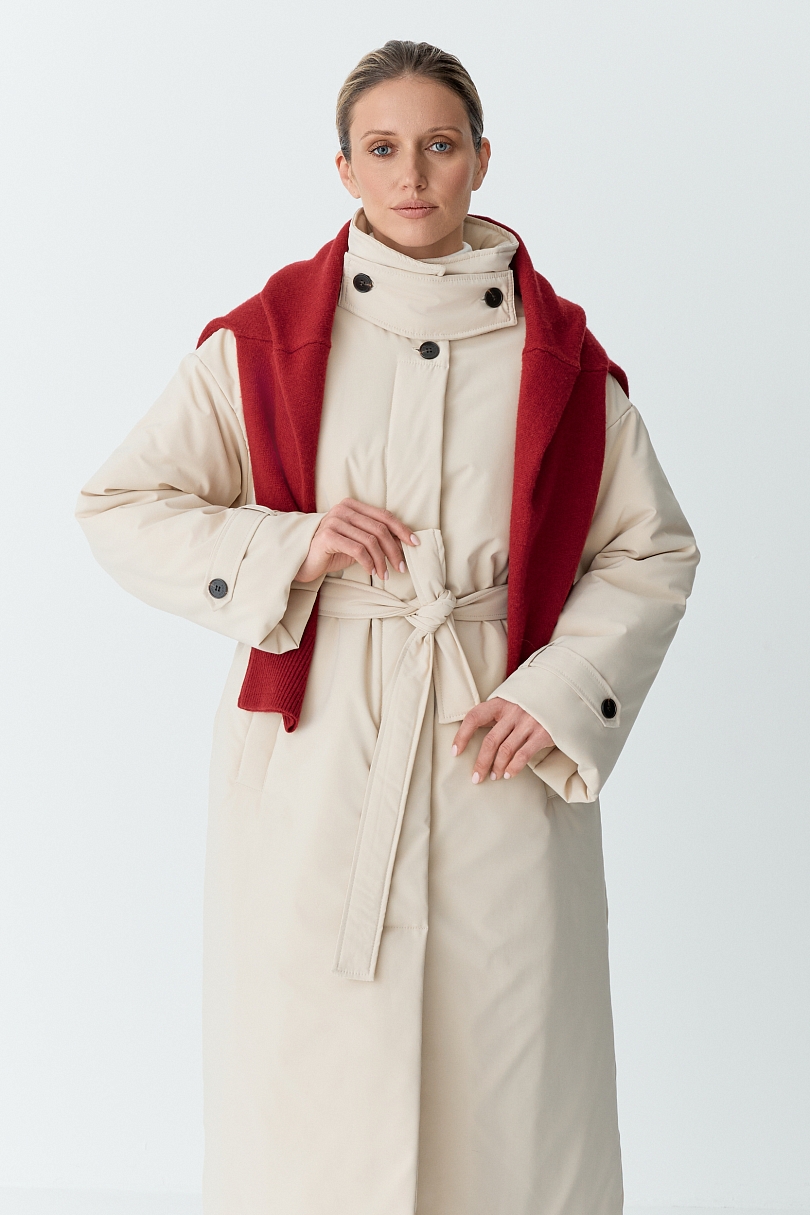 Пальто однобортное утепленное