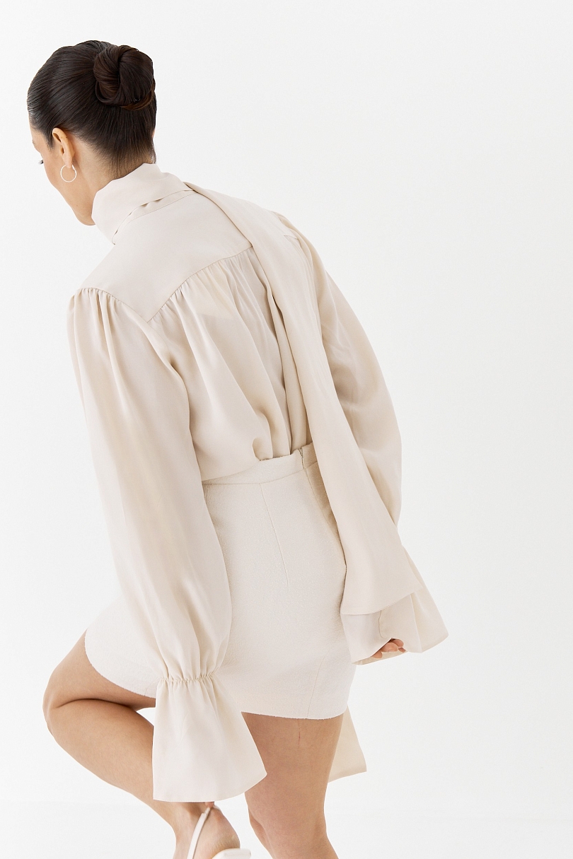 Блуза из 100% лиоцелла с бантом