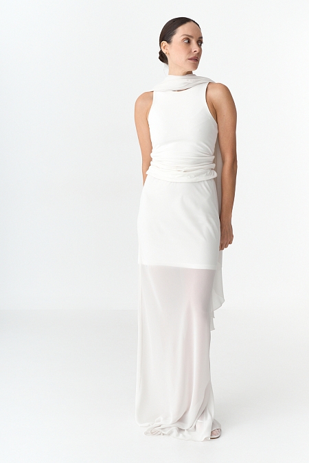 Юбка из шифона с подкладом