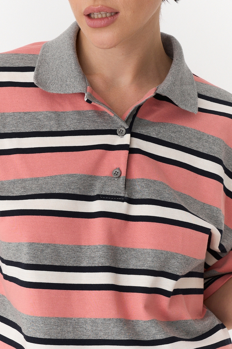 Футболка-поло в полоску