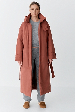 Пальто однобортное утепленное