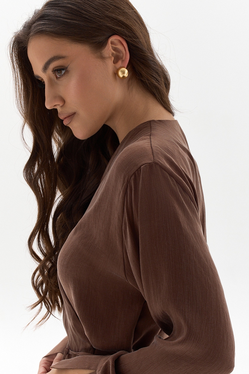 Серьги полусфера, золото