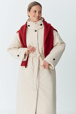 Пальто однобортное утепленное