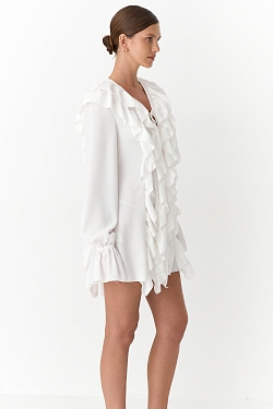 Платье с драпировкой и шнуровкой