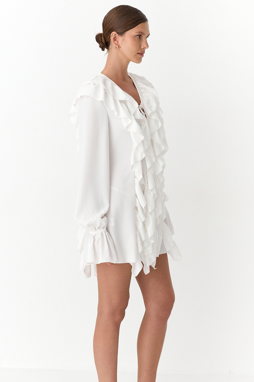 Платье с драпировкой и шнуровкой