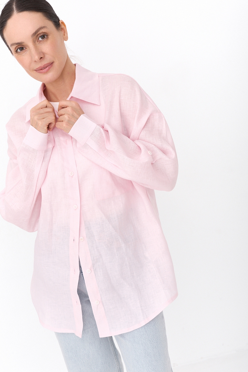 Рубашка оверсайз из 100% премиум льна 