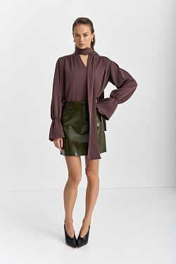 Блуза из 100% лиоцелла с бантом