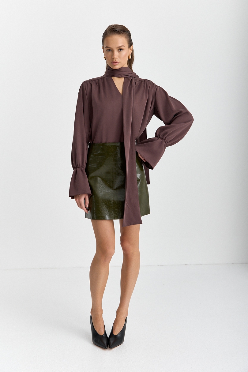 Блуза из 100% лиоцелла с бантом