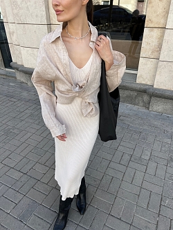 Рубашка изо льна оверсайз