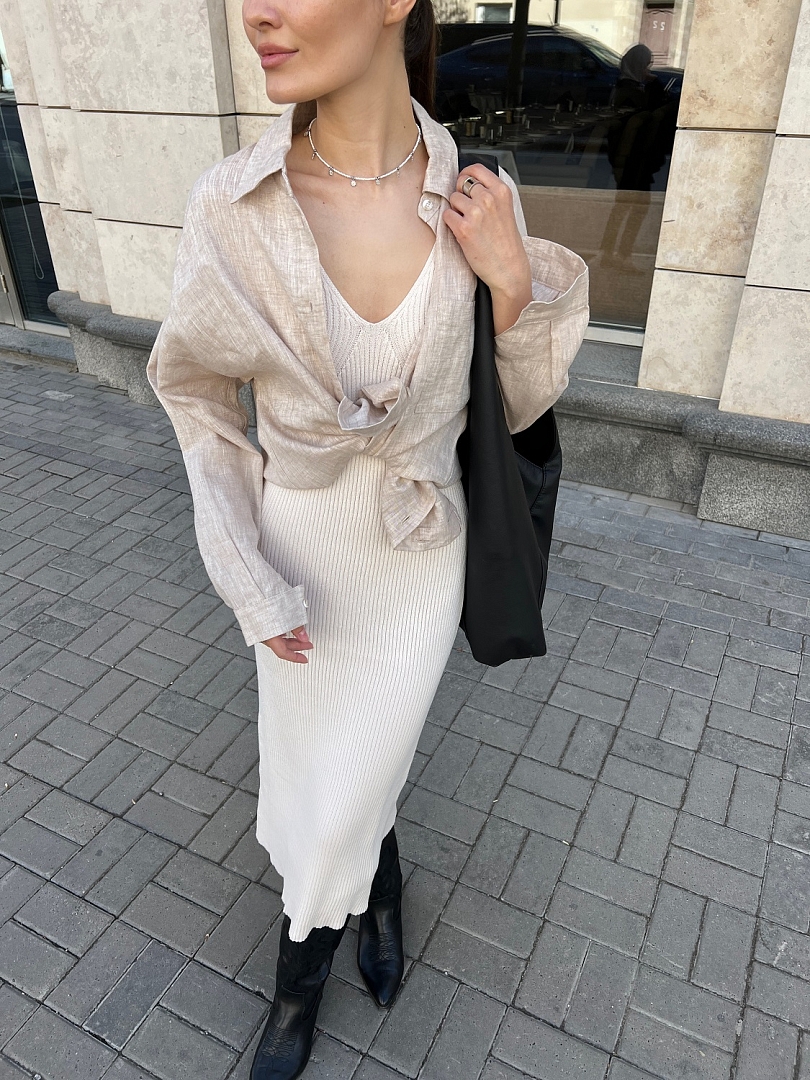 Рубашка изо льна оверсайз