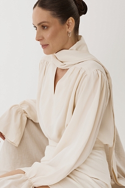 Блуза из 100% лиоцелла с бантом