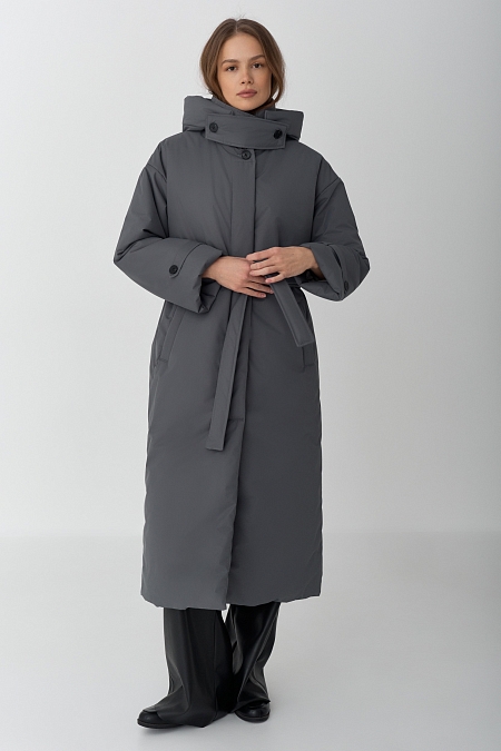 Пальто однобортное утепленное