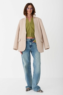 Джинсы прямые с завышенной посадкой