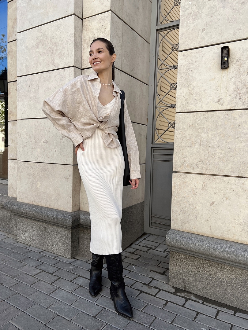 Рубашка изо льна оверсайз