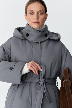 Пальто однобортное утепленное