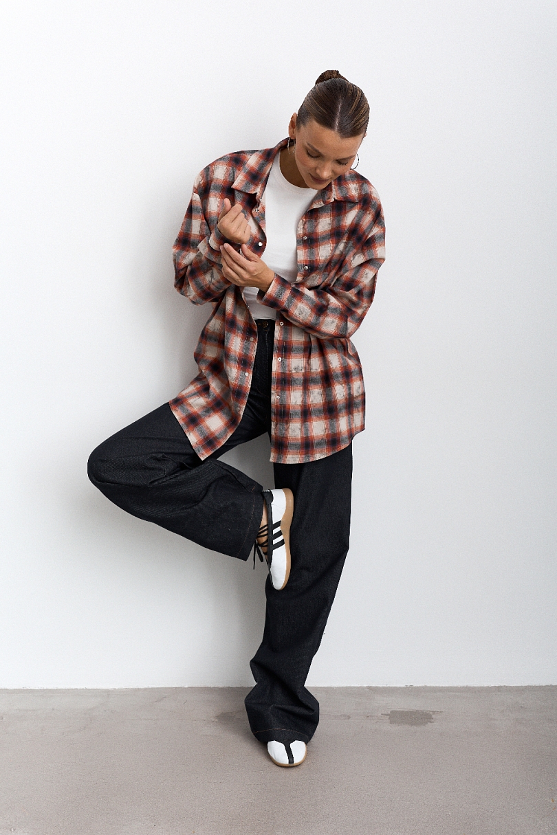 Рубашка в клетку оверсайз