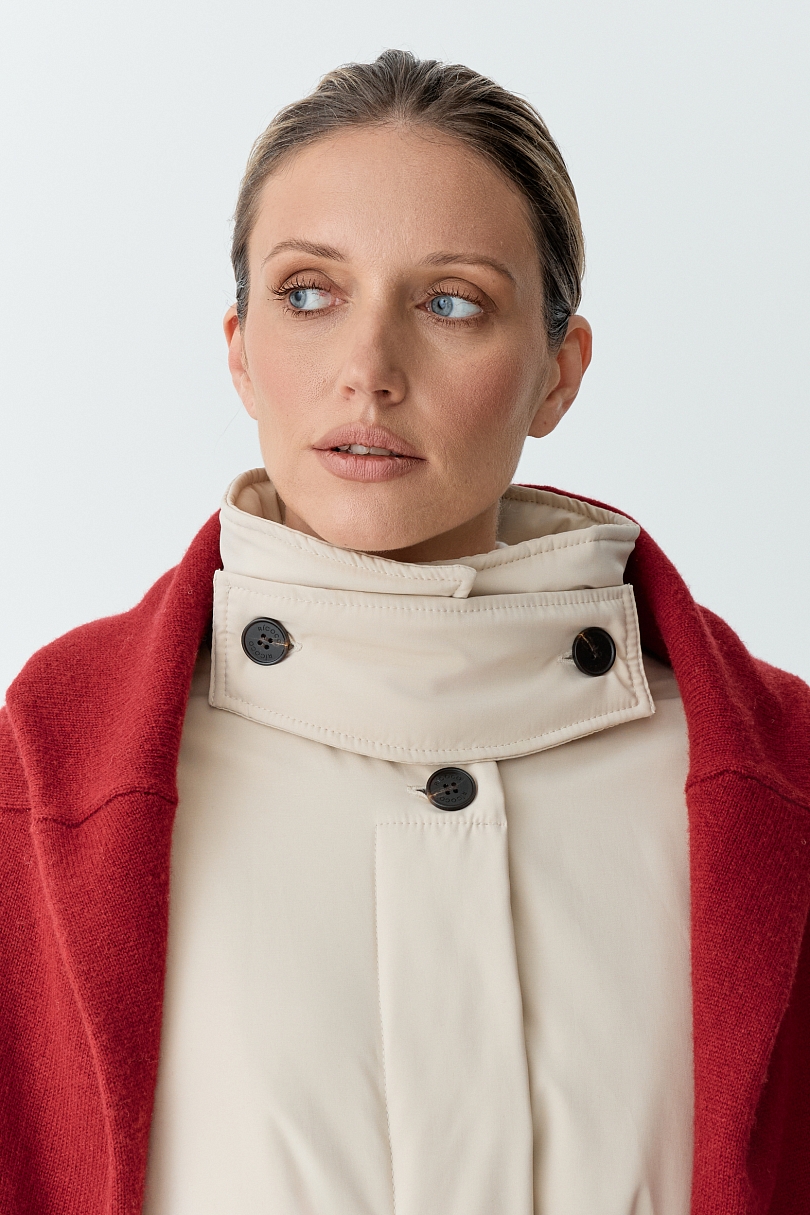 Пальто однобортное утепленное