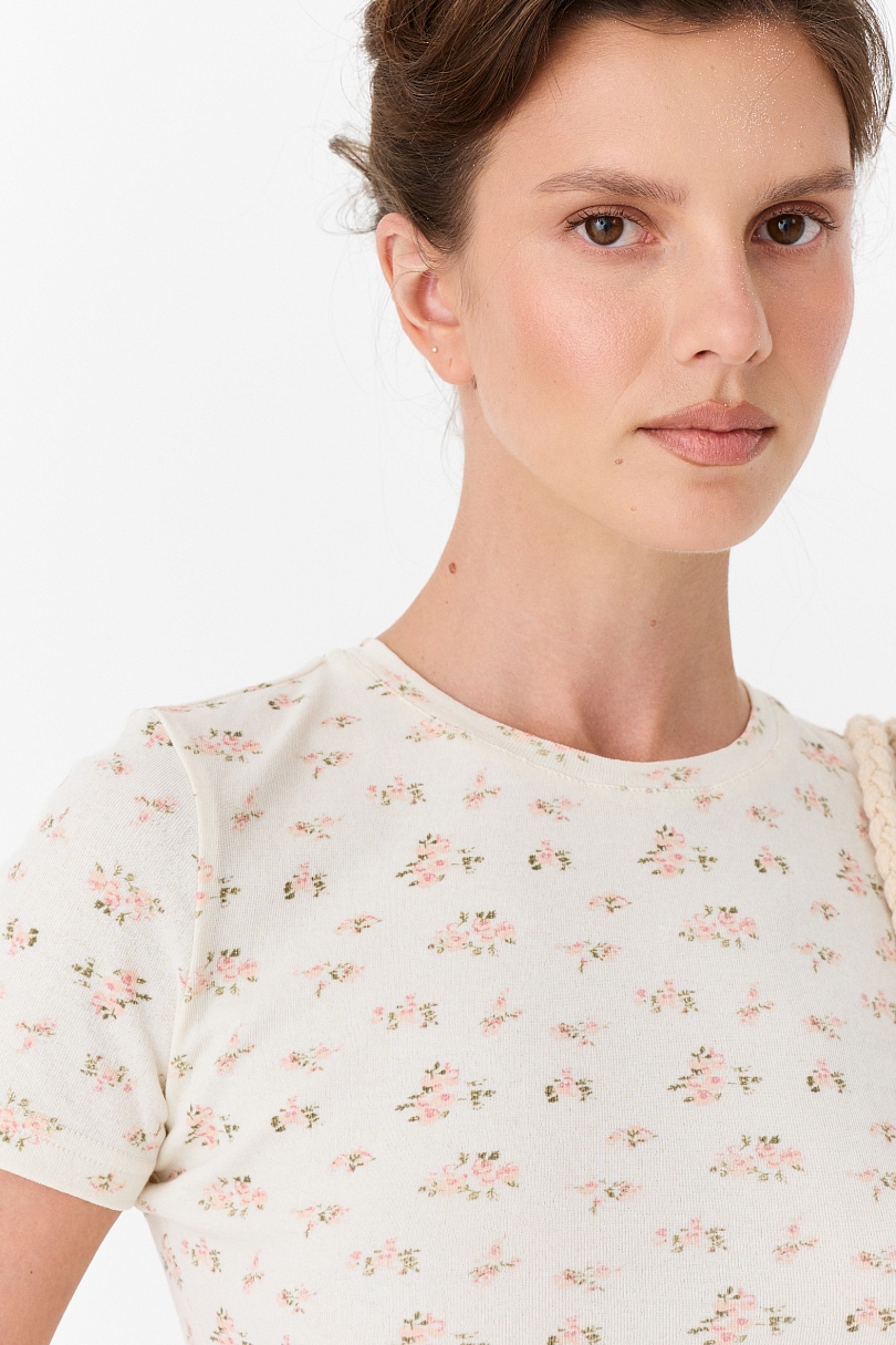 Футболка из фактурного хлопка fleur