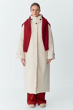 Пальто однобортное утепленное