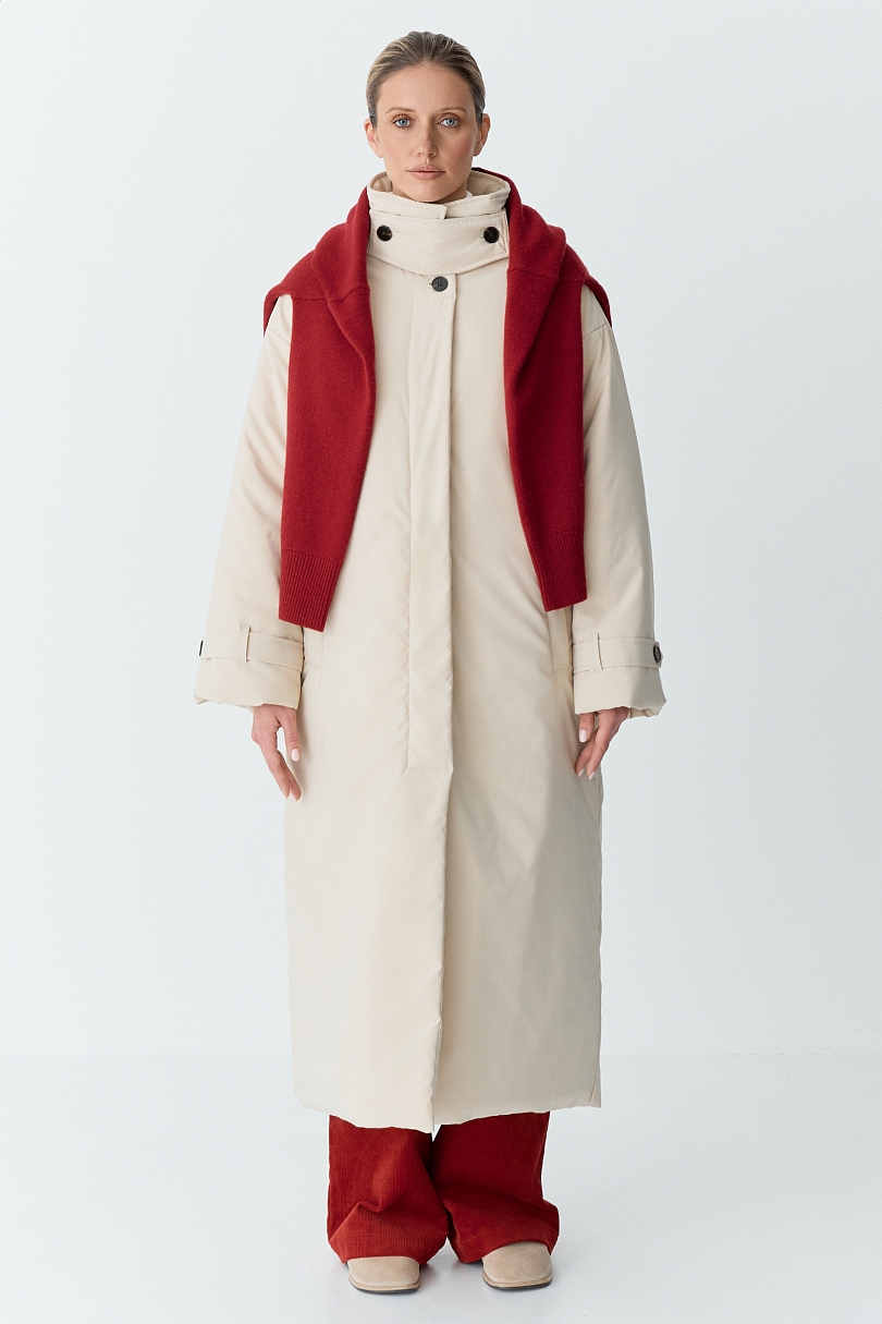 Пальто однобортное утепленное