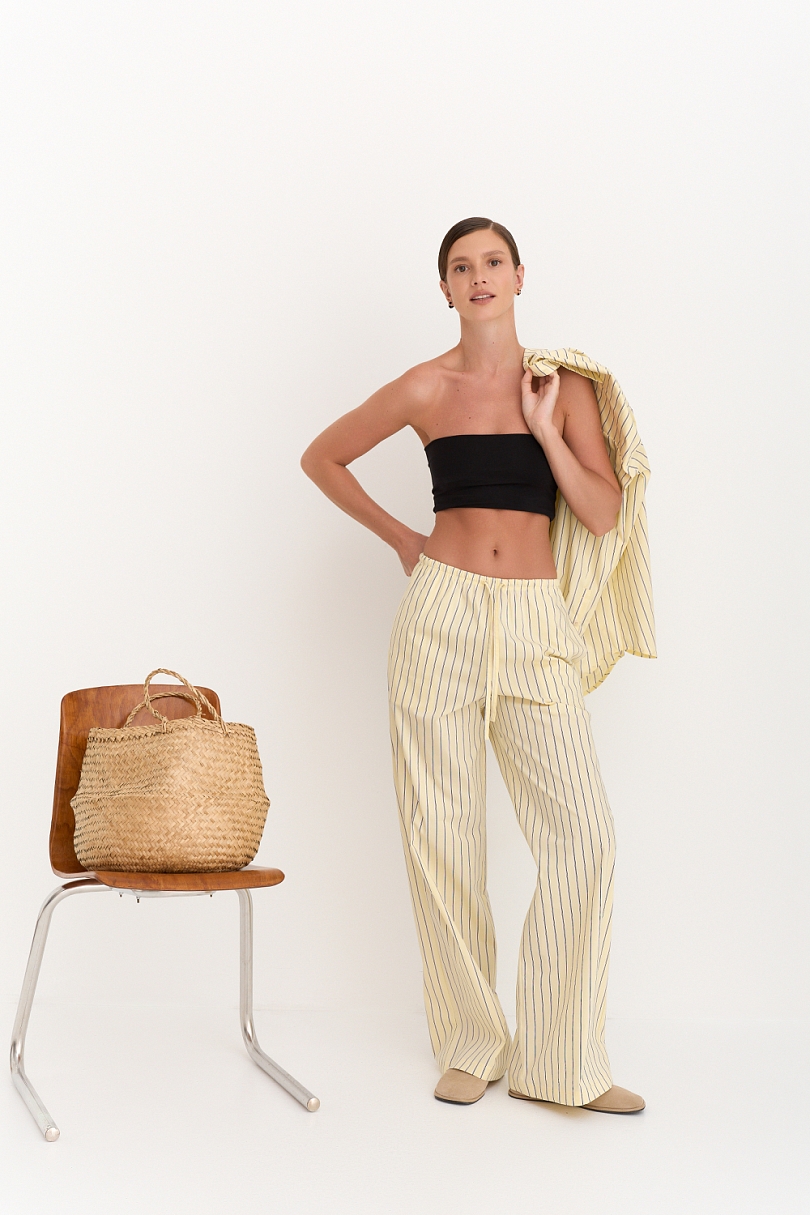 Брюки свободного кроя в полоску