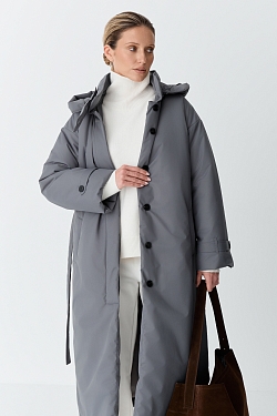 Пальто однобортное утепленное