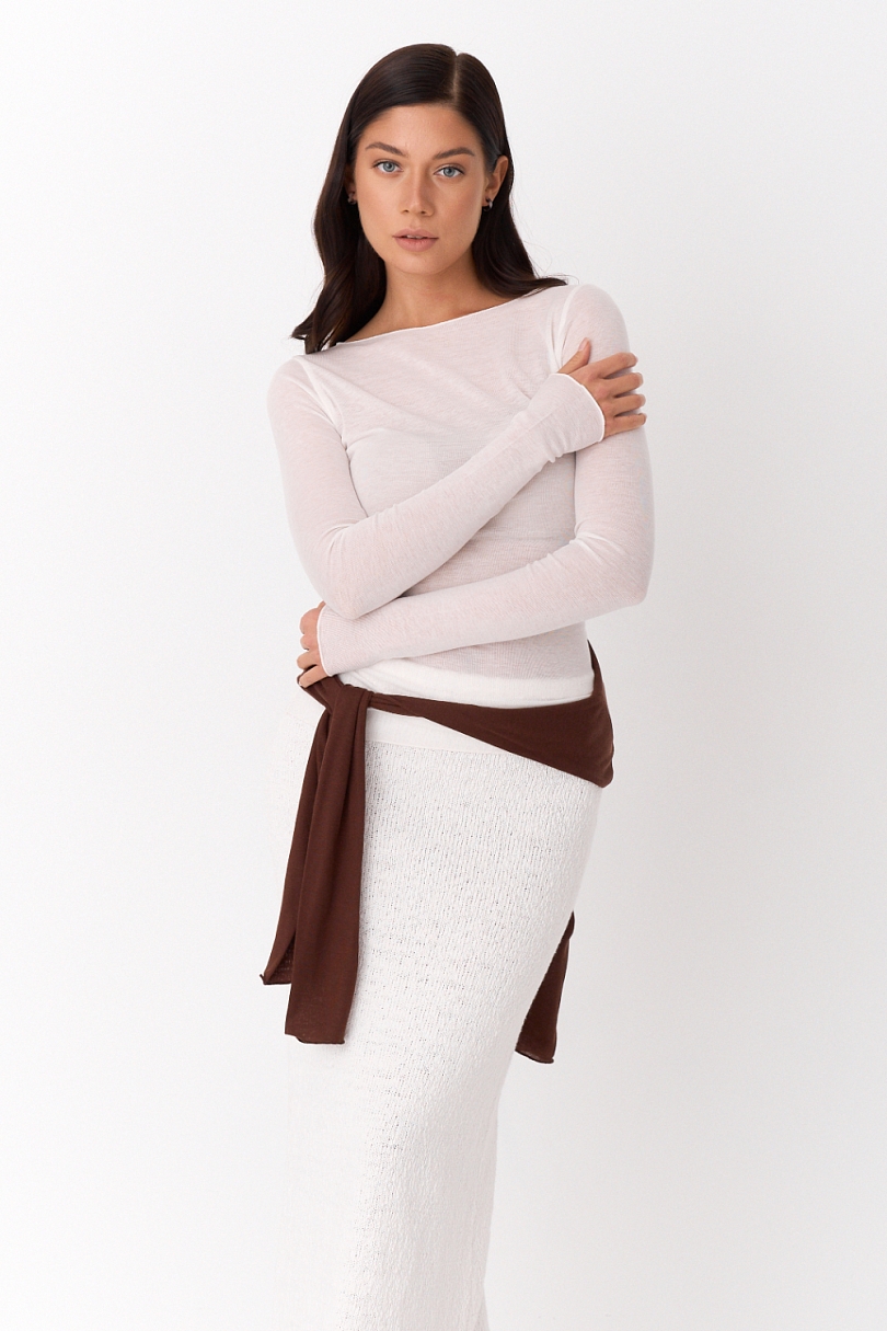 Лонгслив из тенсела и шерсти