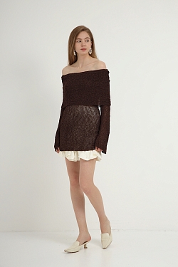 Платье мини из трикотажа букле