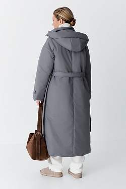 Пальто однобортное утепленное