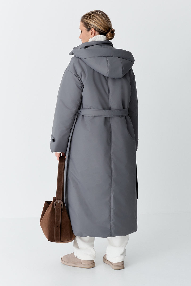 Пальто однобортное утепленное